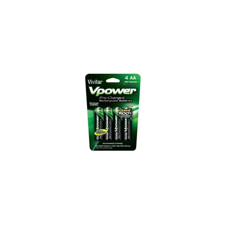 Vivitar Vpower piles AAx4 rechargeables 2100mAh